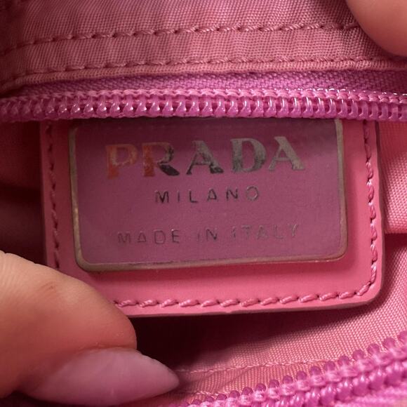 Prada Crossbody Bag Womens Small Pink Nylon Leather Adjustable Strap Italy - Picture 4 of 16
